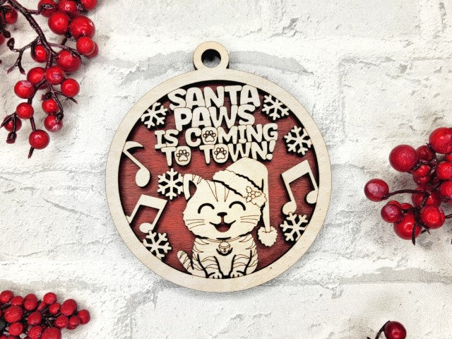 Funny Punny Ornaments - Santa Paws is Coming to Town