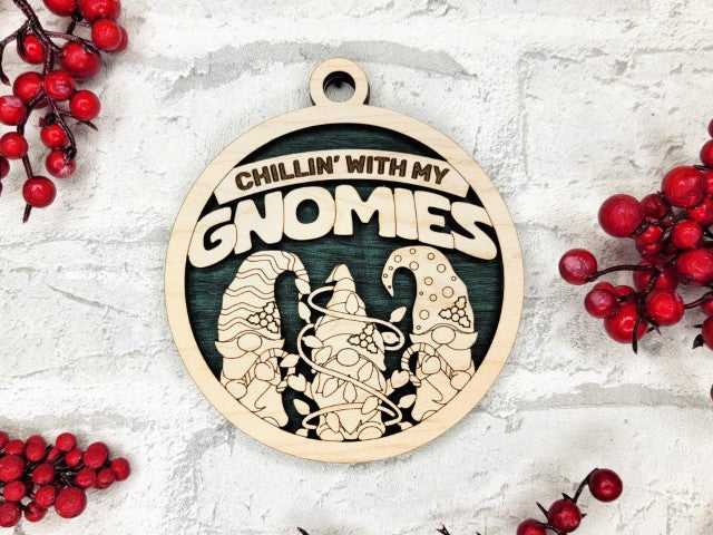 Funny Punny Ornaments - Chillin with my Gnomies