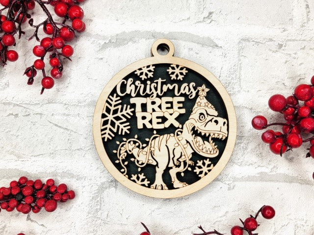 Funny Punny Ornaments - Christmas Tree Rex