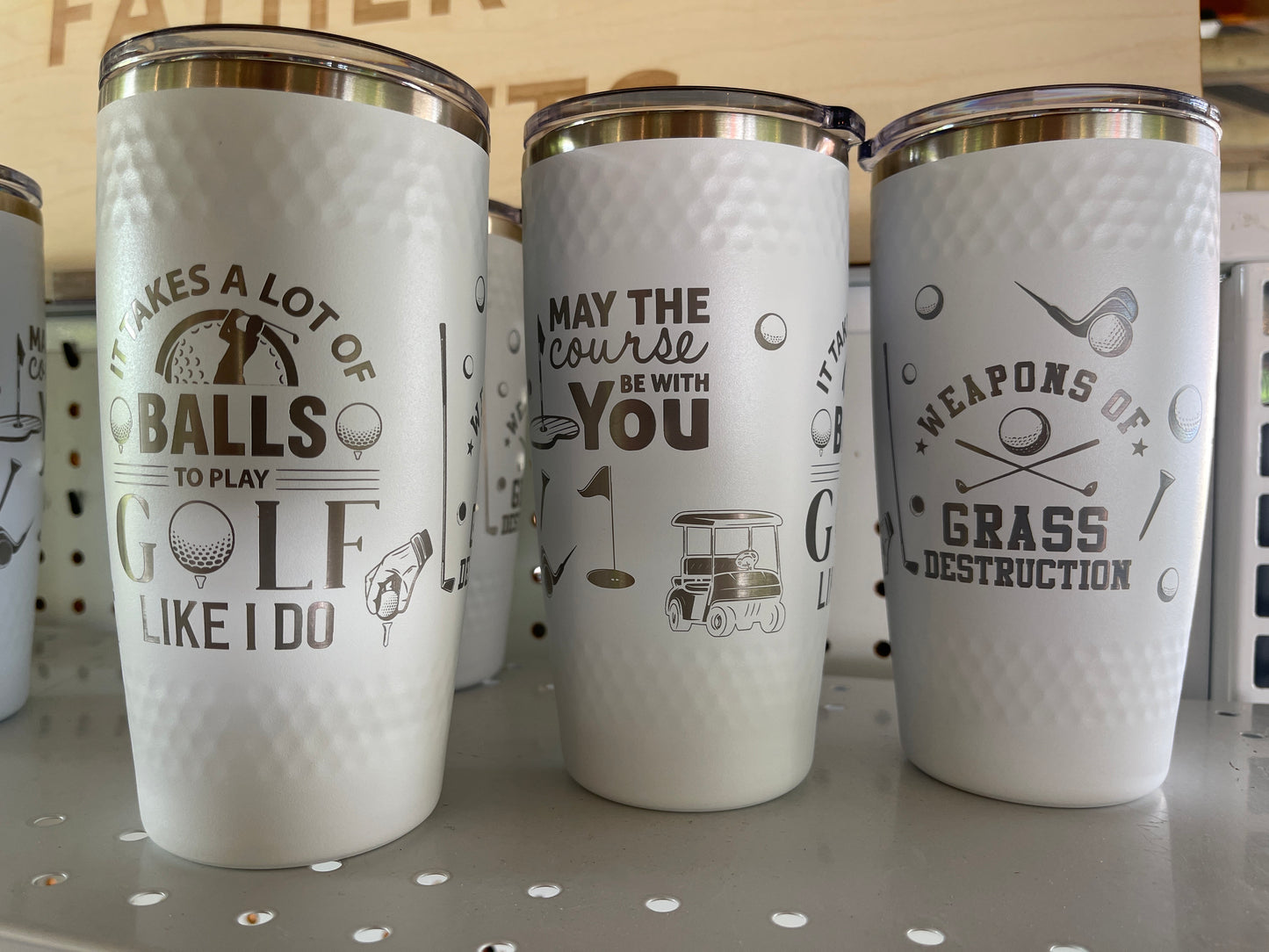 Golf Tumbler - White 20oz