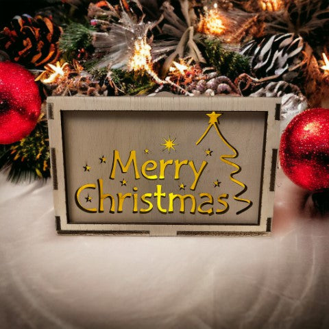 Merry Christmas Tree Horizontal Face