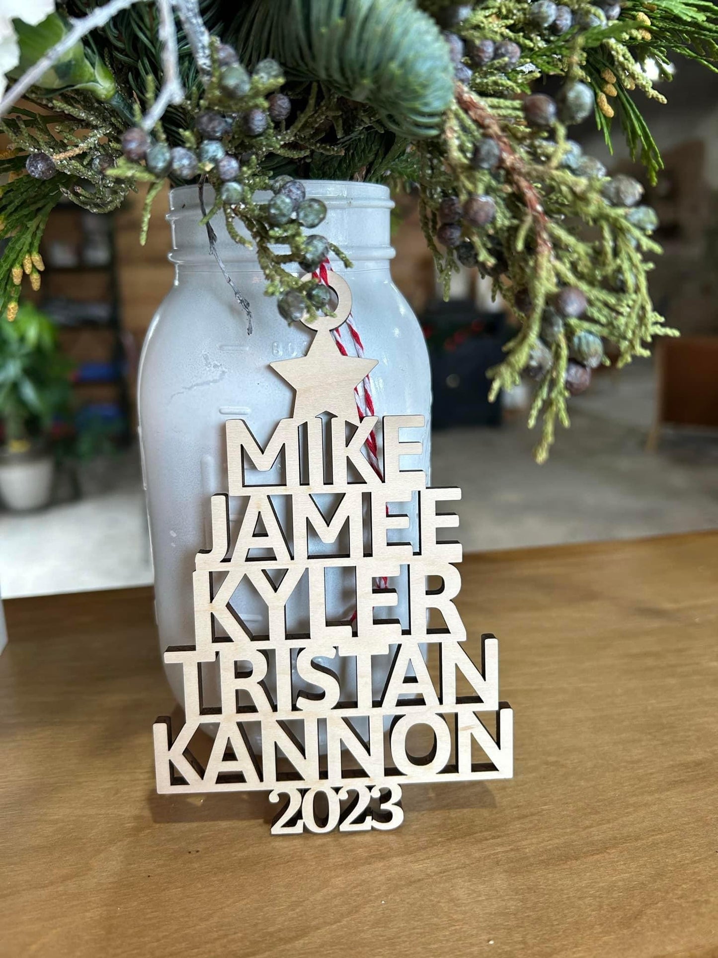Christmas Tree Names Ornament