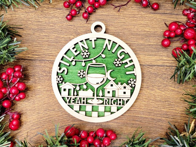 Naughty But Nice Ornaments - Silent Night Yeah Right