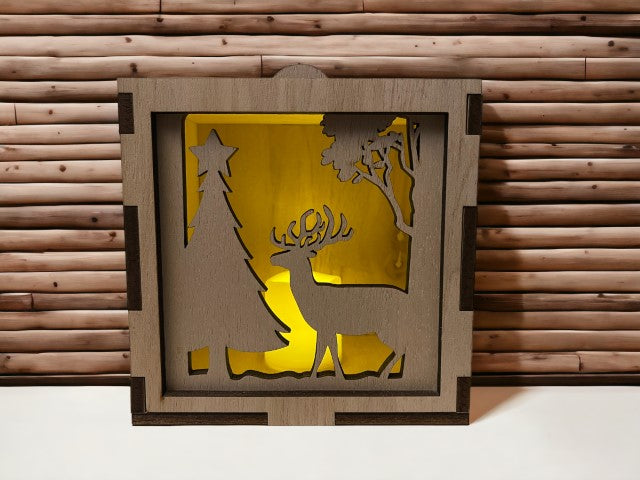 Christmas Tree with Deer - Square Face