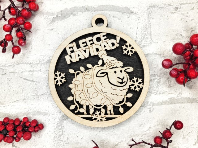 Funny Punny Ornaments - Fleece Navidad