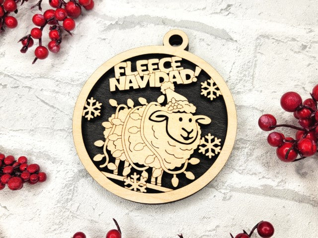 Funny Punny Ornaments - Fleece Navidad