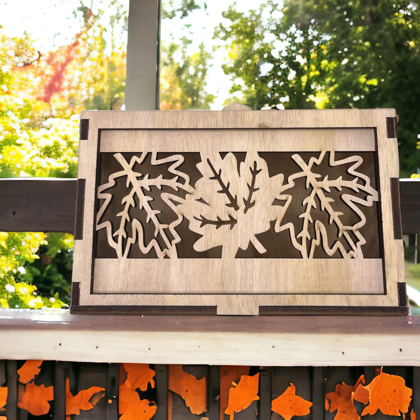 Fall Leaves Face - Horizontal
